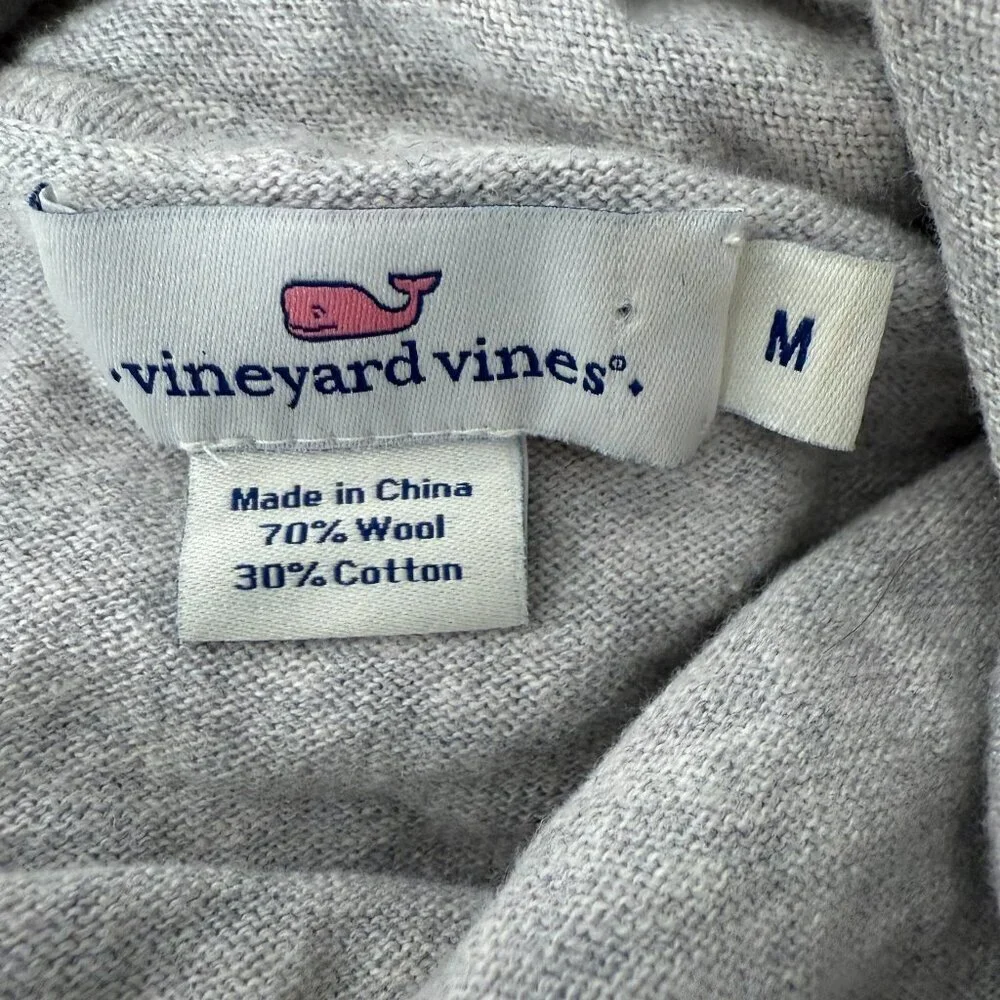 Vineyard Vines Wool/Cotton Sweater Gray Size Medium